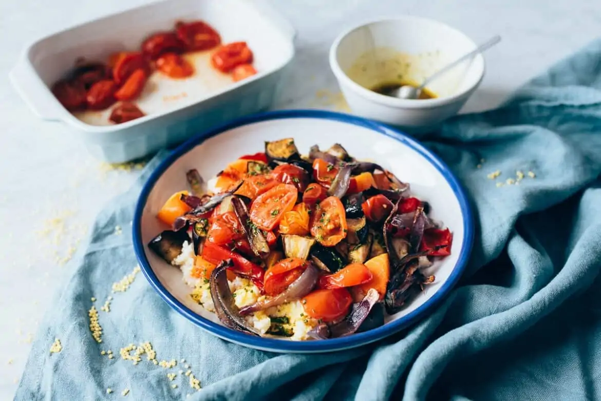 Mijo con verduras y aliño de cúrcuma